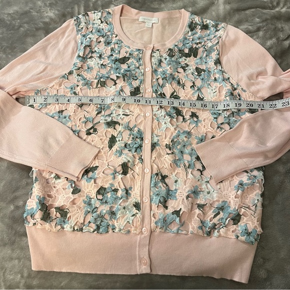 Charter Club Lace Embroidered Floral Cardigan, Size L - Picture 9 of 11